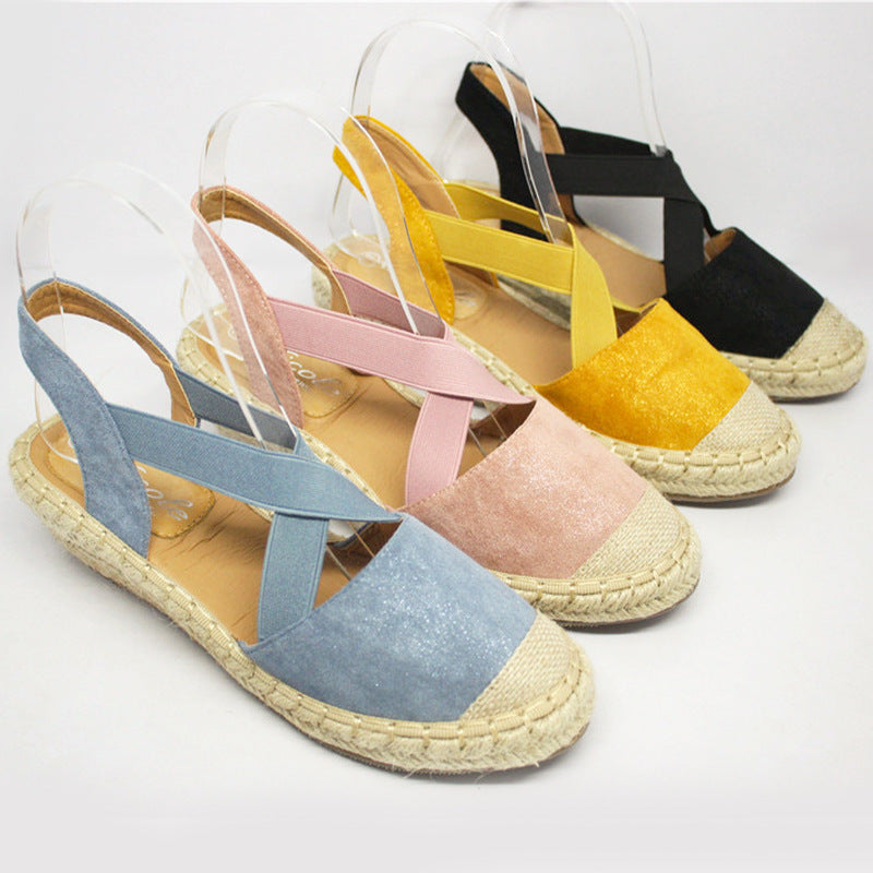 Baotou Sandals | Cross Strap Wedge Sandals | Women Slippers
